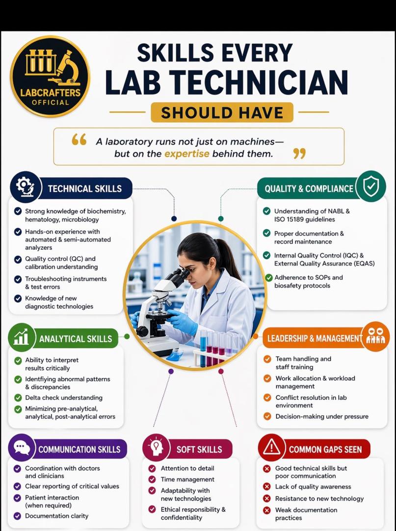 Skills Every Lab Technician Should Have — Technical, Analytical, Communication, Quality, Leadership, Soft Skills